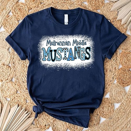 Personalized School Name Mustangs Mascot Shirt, Mustangs Mascot Shirt for Cheerleader, Mustangs Pride T Shirt, Mustangs Spirit Shirts, Mustangs Mascot Shirt, Football Mascot Mustangs T Shirt White3