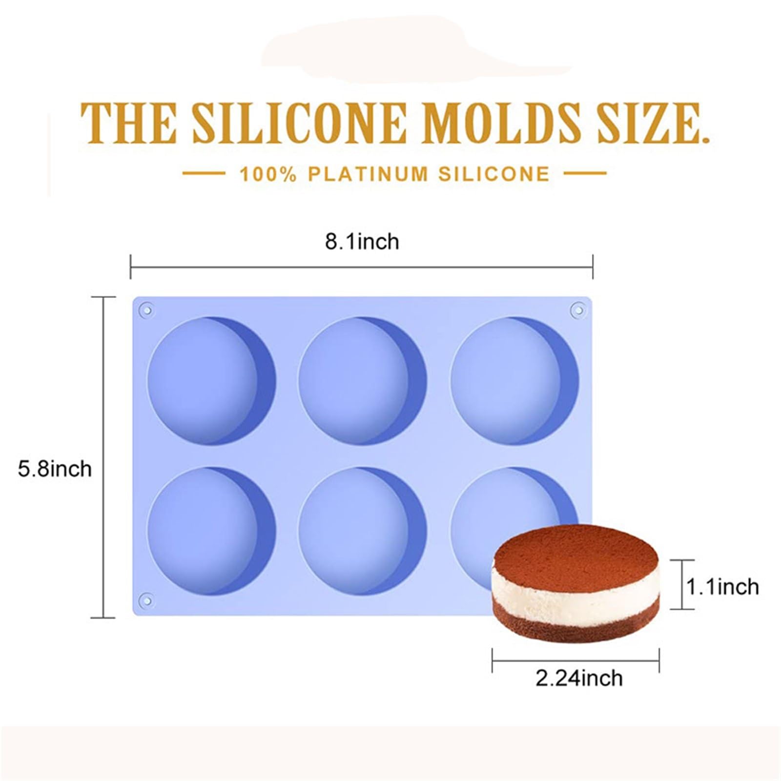 Juego de 4 moldes silicona for galletas, chocolate, jabón, pudín, gelatina, magdalenas y otros postres. Moldes cilíndricos antiadherentes Para Repostería Y Postres