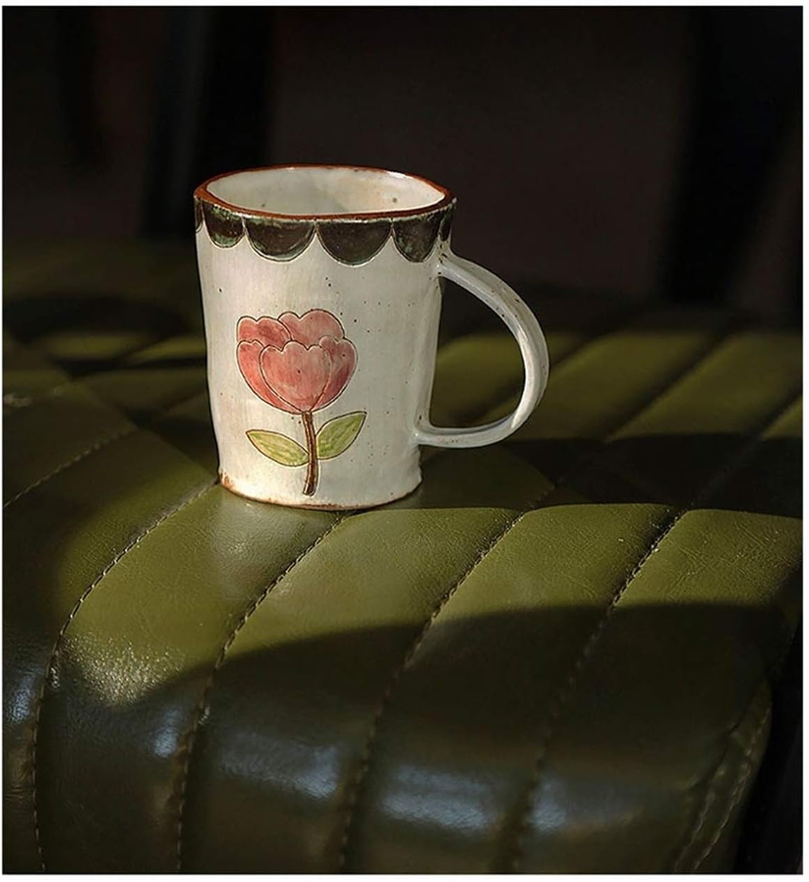 Retro Hand Painted Flower Ceramic Milk Pot Coffee Milk Tea Portable Household Stainless Steel Double Insulated Gravy Boat/Sauce (Color : A) (B)