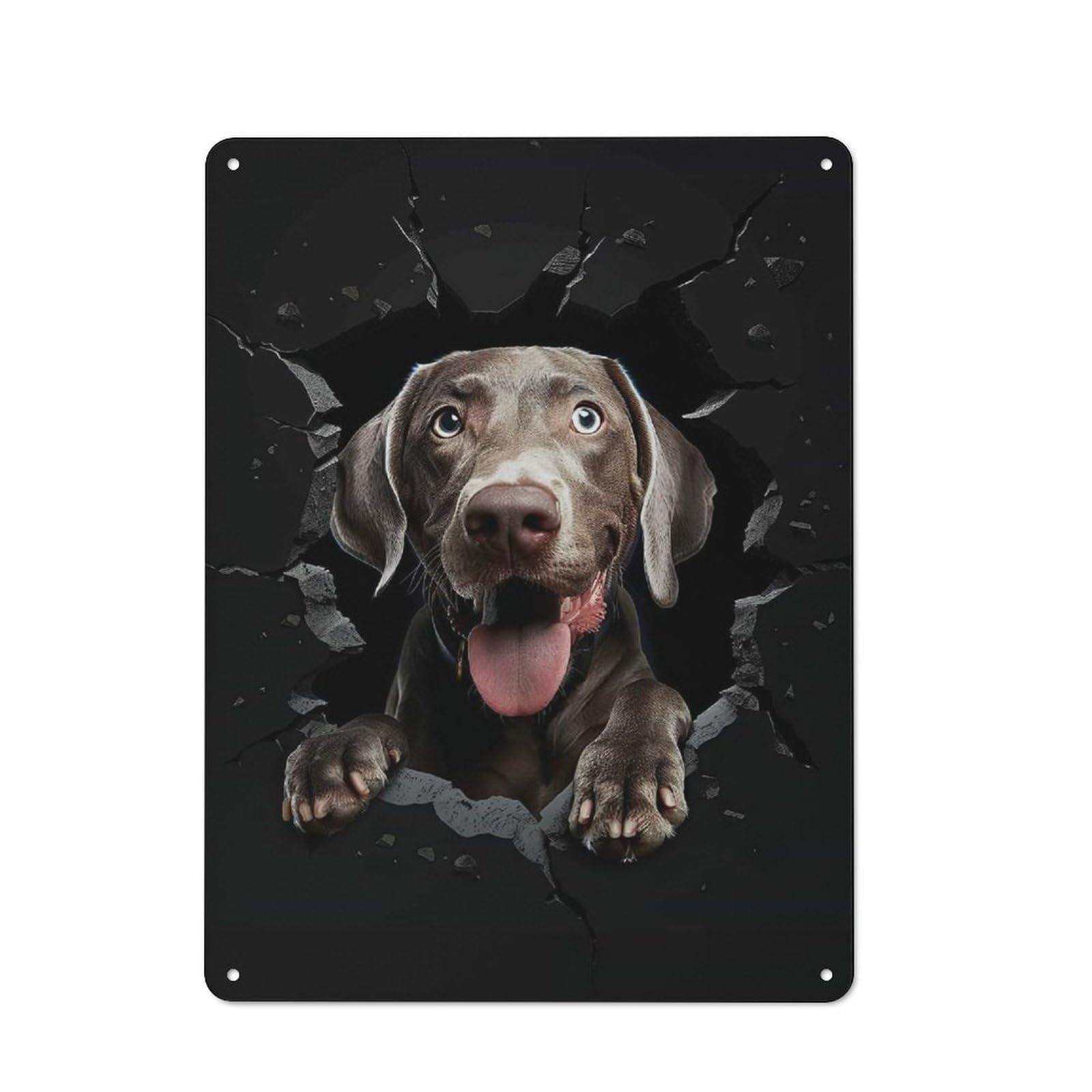 Junmoney Style-22 Weimaraner Vintage Metal Plaque 40X30cm For Living Room Wall, Suited To Living Room Decor Lovers