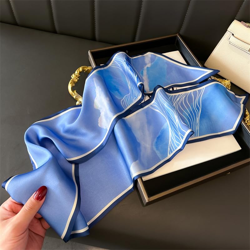 Image of Head Hair Scarf for Women,Silky Long Headscarf Purse Bag Scarfs for Handbag Fashion Satin Neck Scarves Accessories