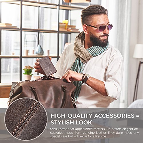 Shvigel Leather Passport Cover - Holder - For Men & Women - Passport Case (Brown Vintage) #TOP6