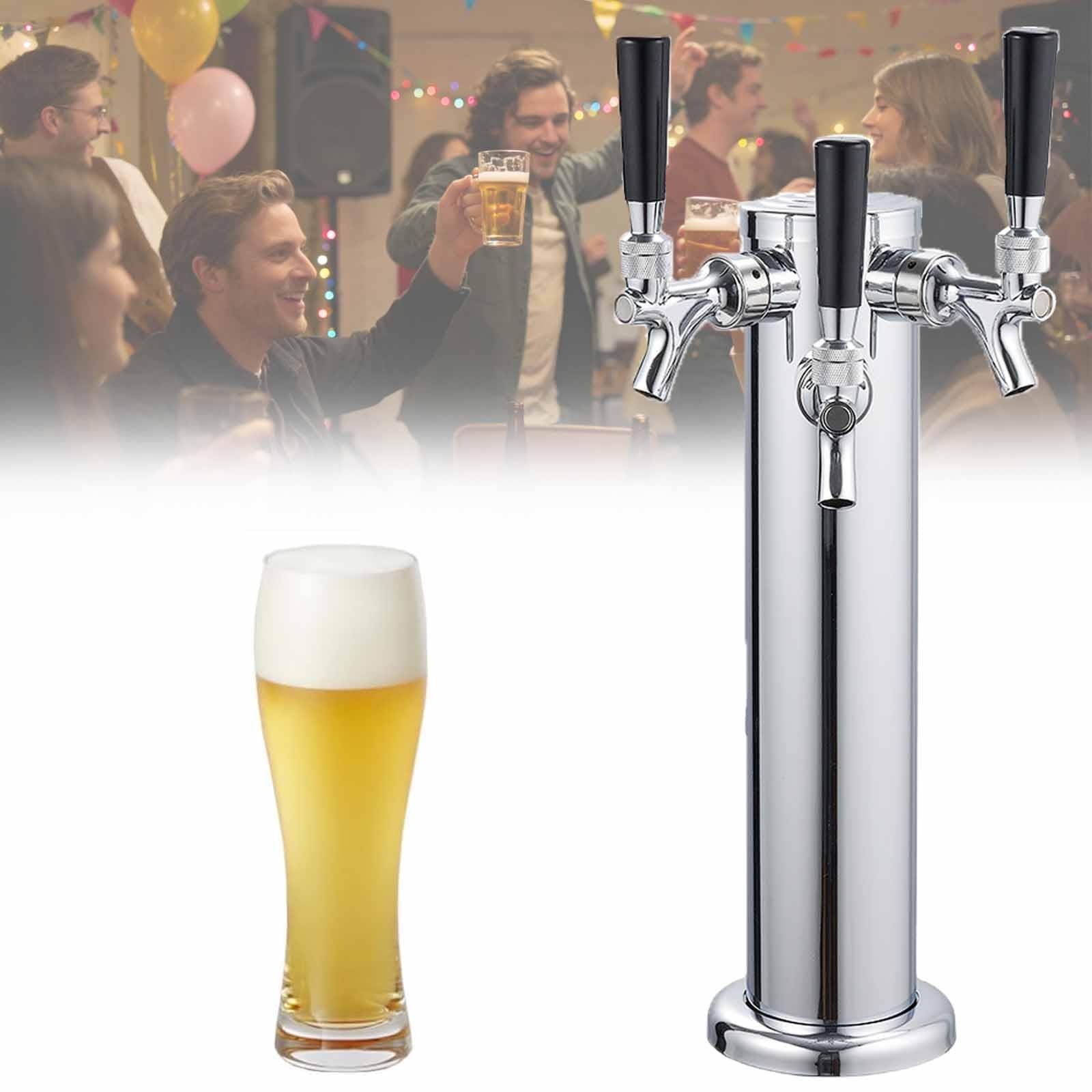 Torre Kegerator de barril de cerveza, grifo de acero inoxidable, diseño resistente y duradero, fácil de instalar, desmontaje completo para elaboración casera y uso comercial