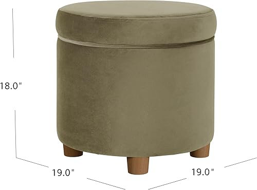 Miniatura 3 de HomePop Decoración del hogar | Otomana redonda tapizada de almacenamiento | Otomana con almacenamiento para sala de estar y dormitorio, terciopelo
