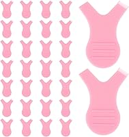 Bewudy 30 Pack Y Lash Lift Tools - Y Shape Eyelash Perming Brushes for Lift, Tint & Extension - Pink Silicone Combs