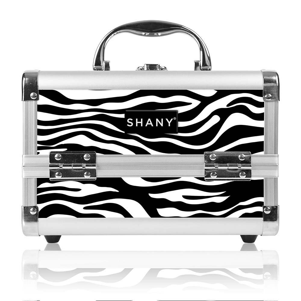 Shany Mini MakEUp Train Case With Mirror - Zebra