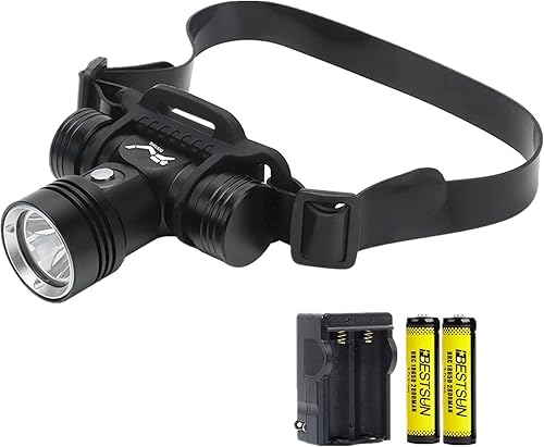 Linterna de buceo súper brillante de alto lúmenes, lámpara de cabeza recargable subacuática buceo LED faro de buceo impermeable faro de natación