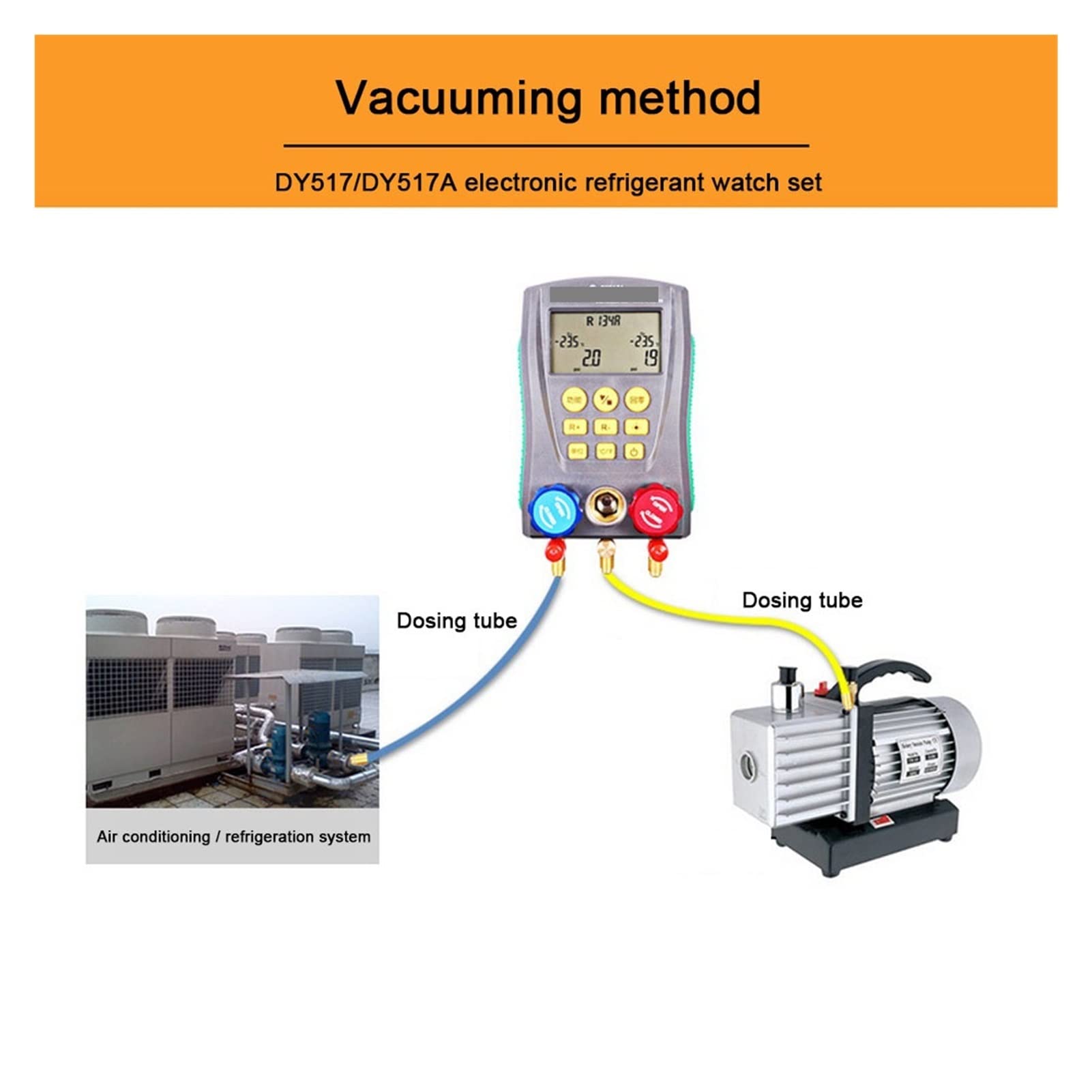 Manómetro Digital DY517 MANIFICADOR Digital Vacío Medidor de presión vacío Presión Tester Prueba reparación Herramientas,Alta precisión
