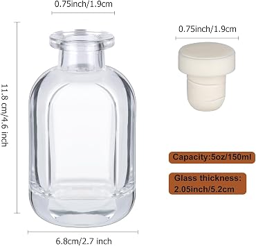 Reed Diffuser Bottle 2 PCS 5oz/150ml Glass Clear Diffuser Bottles