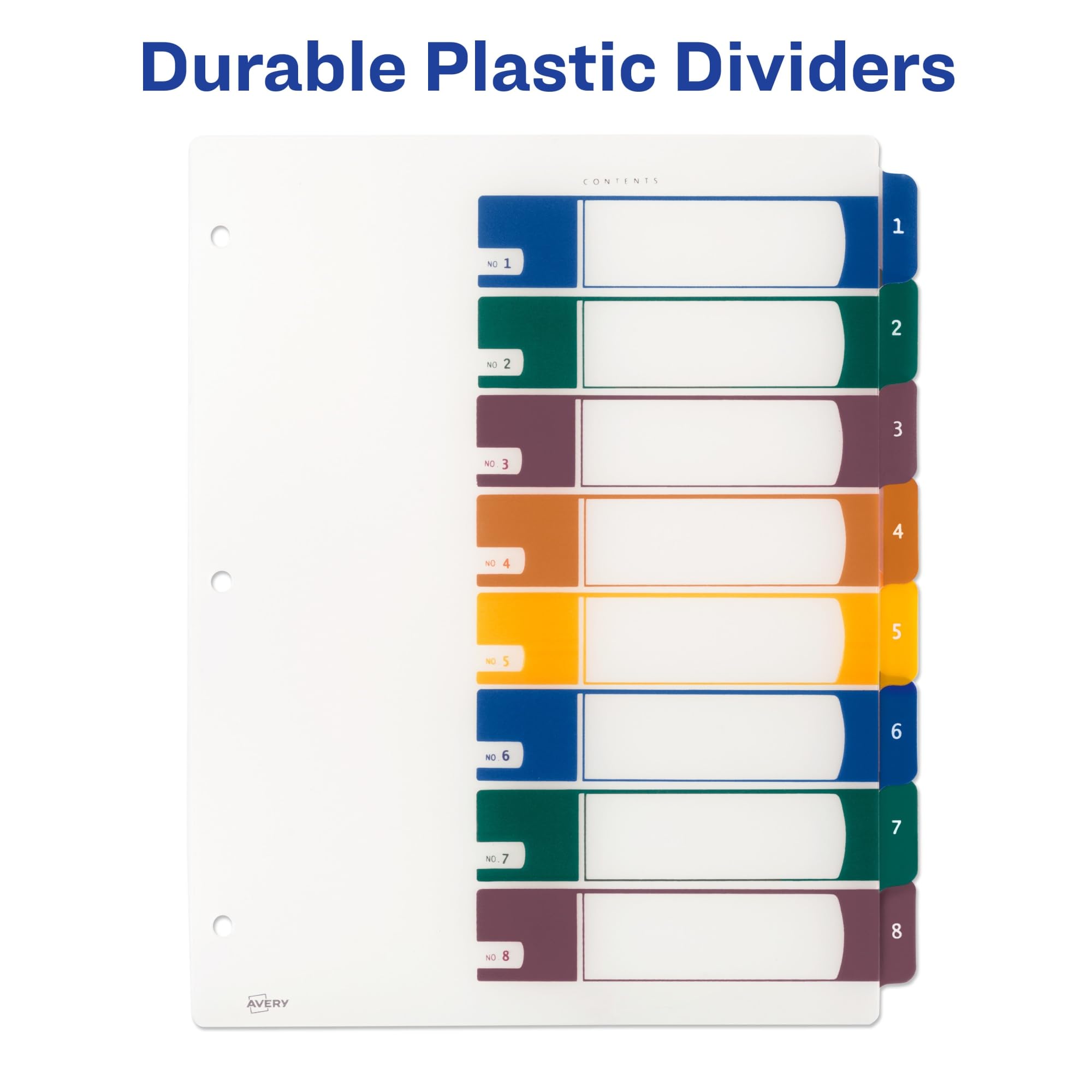 Avery(r) Ready Index(r) Translucent Multicolor Table of Contents Dividers DIVIDER,RDY INDX,8TB,AST 33723DL - Image 5