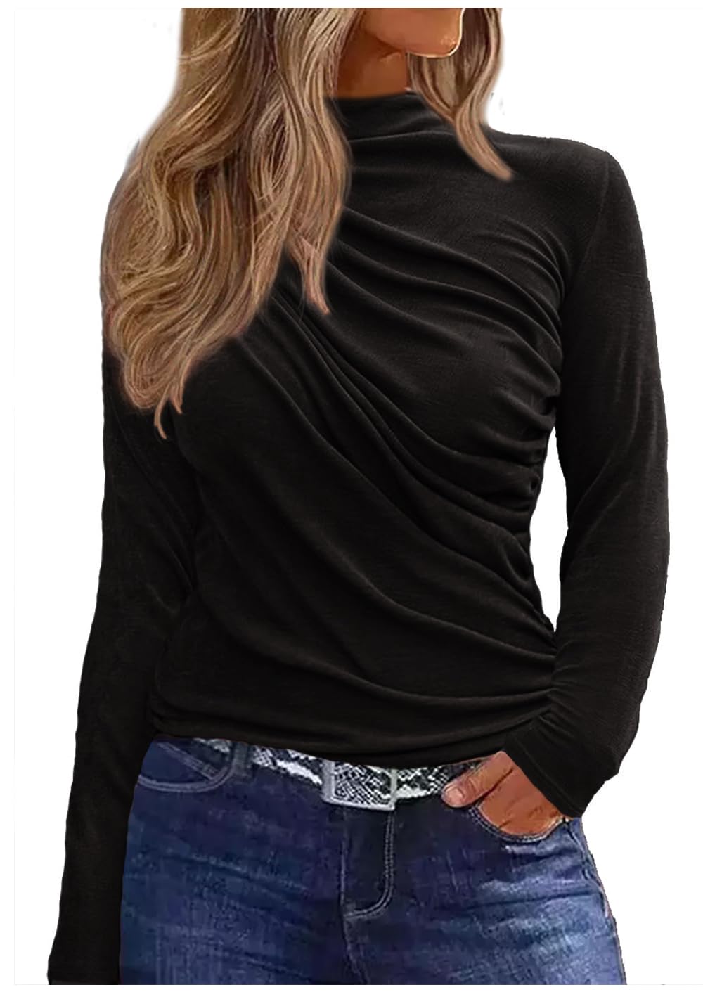 ruched neck top