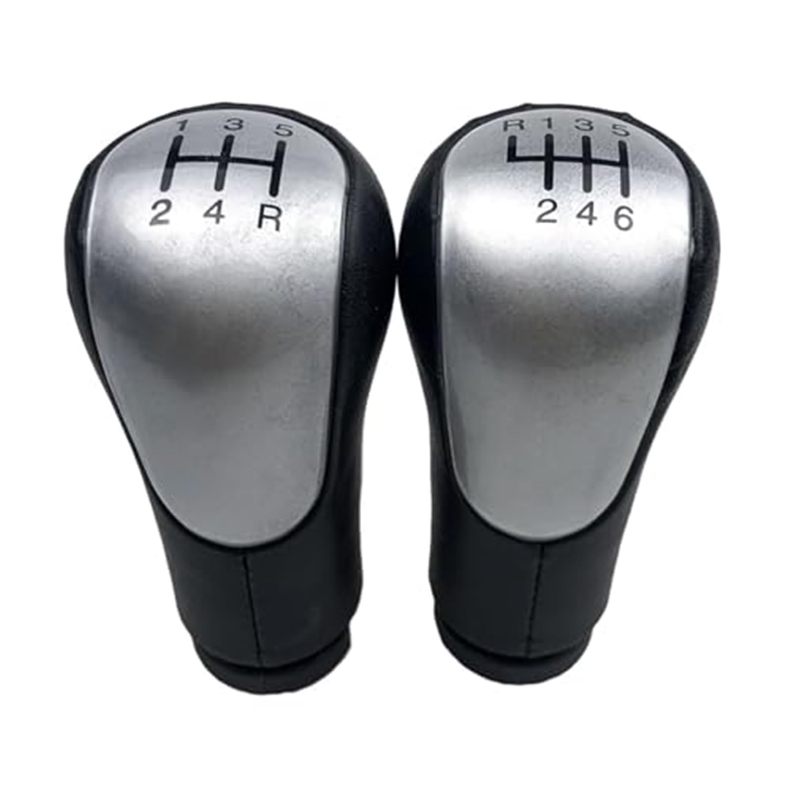 Osłona na gałkę zmiany biegów samochodu, pasuje do Ford, Fiesta, MK6 Fusion Transit Connect 2002-2008, osłona kołnierza, osłona zmiany biegów samochodu, czarna 5-biegowa srebrna obudowa, czarna, 6