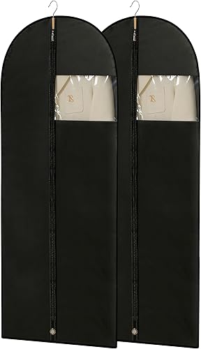 Vista 19 de Bolsas de vestir para vestidos, bolsas de ropa de 65 pulgadas de largo para colgar ropa, bolsa de ropa de vestir, cubierta de vestido gris