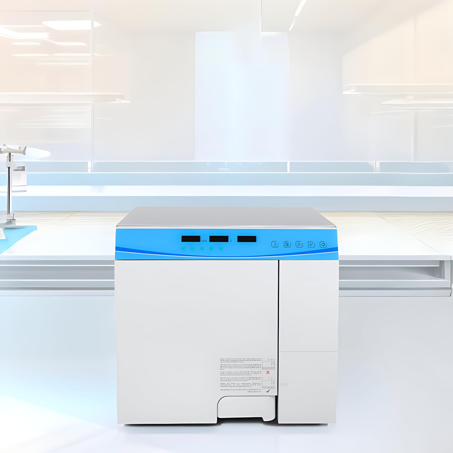23L Class N Table Top Thermal Semi Automatic Steam Sterilizer,Two Sterilization Programs, Temperature Range 121-134 Over-Heat Protection Safety Lock (No Drying Function)