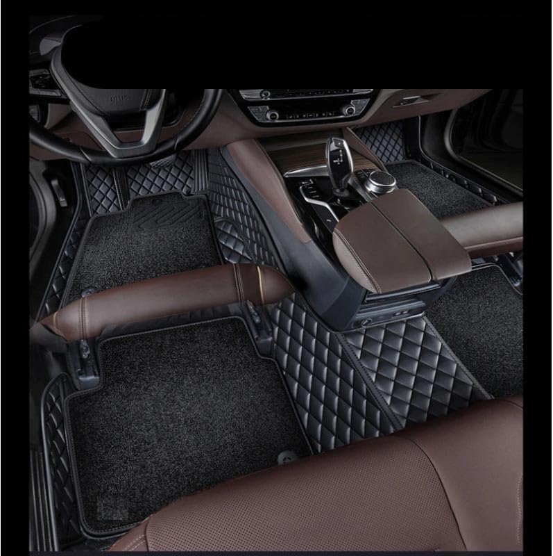 Image of 7D Premium Leatherette Car Foot Mat| Luxurious & Elegant Look | 100% Waterproof and Dust Proof | Custom Fitted 7D Car Floor Tray Mat for Toyota Hilux 2026 (Full Black)