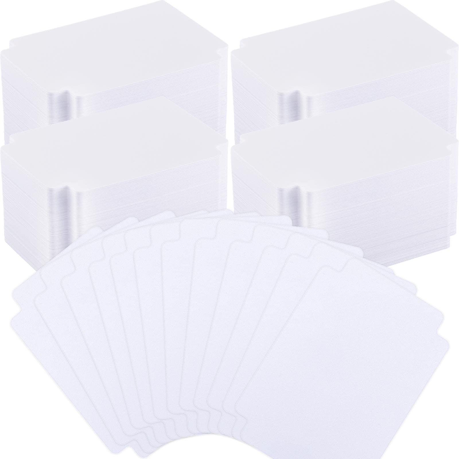 Lewtemi 450 divisori per carte collezionabili, divisori per carte collezionabili, con linguette, separatori per carte da gioco, in polipropilene, divisori, in plastica, per giochi e sport (bianco)