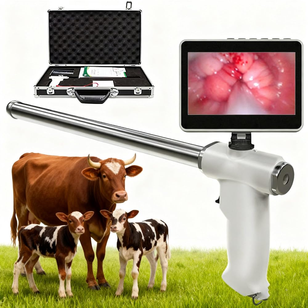 Pistolet do inseminacji ze stali nierdzewnej – trwałe urządzenie do sztucznej inseminacji dla koni/psów z endoskopem, profesjonalny zestaw do hodowli weterynaryjnej Cow/horse