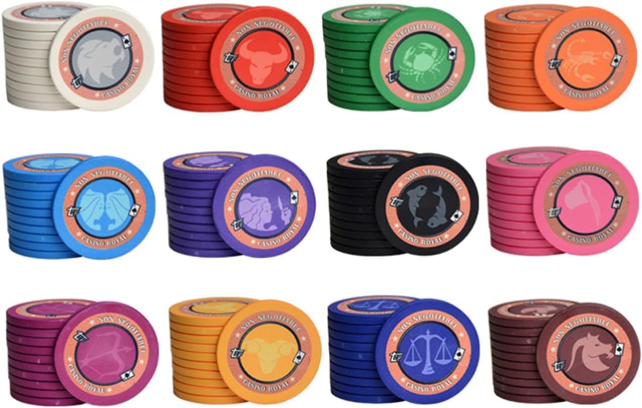 Casino Chips,25 Piece Casino Chips Monte Carlo, Clay Iron Core 14 Gram Texas Holdem Blackjack Poker Chips Casino Games Chips Club Poker Chips (Color : 25 Piece, Size : D)