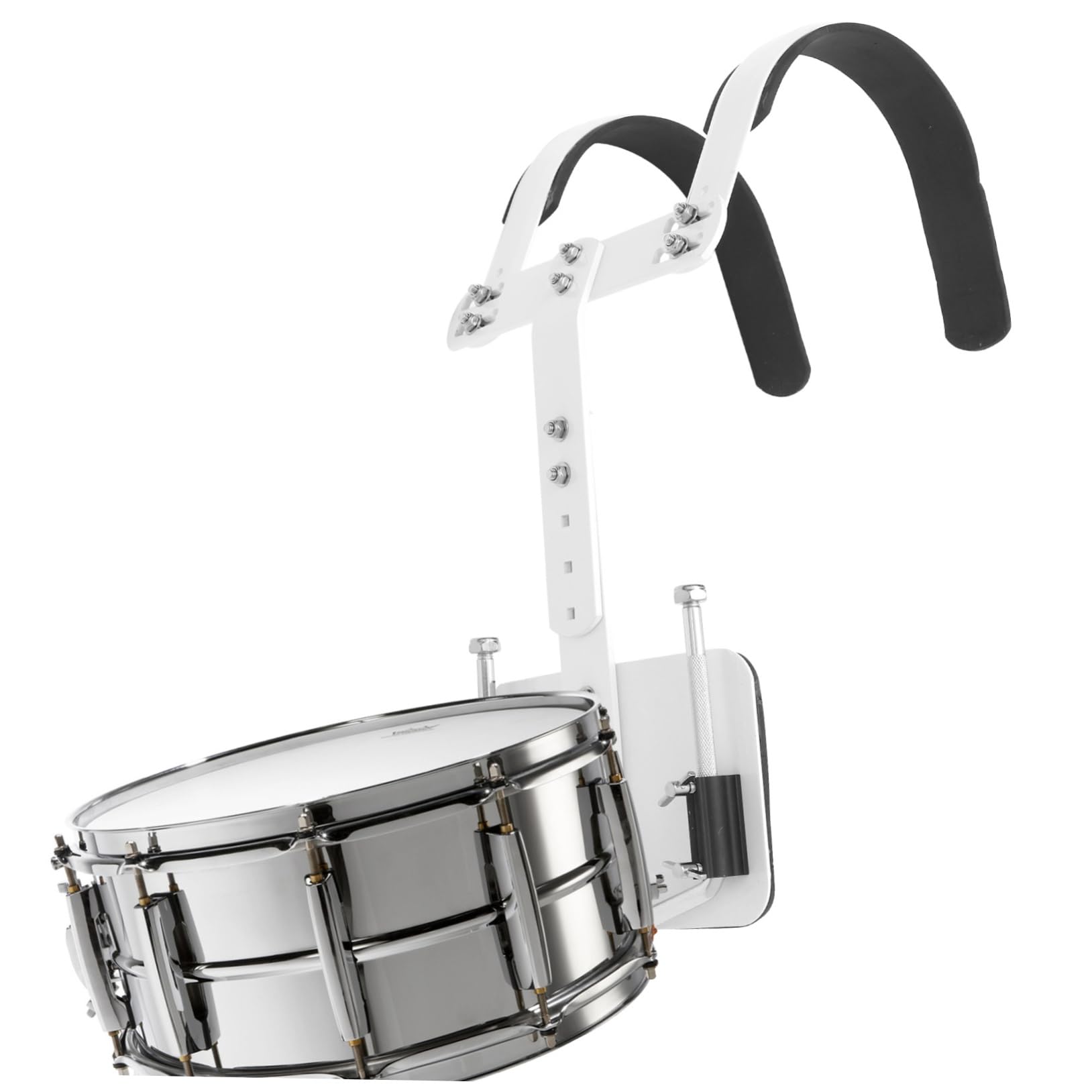 Supporto Rullante Regolabile con Cintura Spalla in Lega di Alluminio Bianco Leggero e Facile da Trasportare per Rullante per Banda Musicale