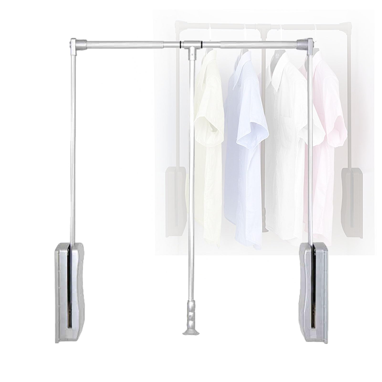 Barre de penderie rétractable en acier pour armoire étroite de 510 à 660 mm de haute qualité