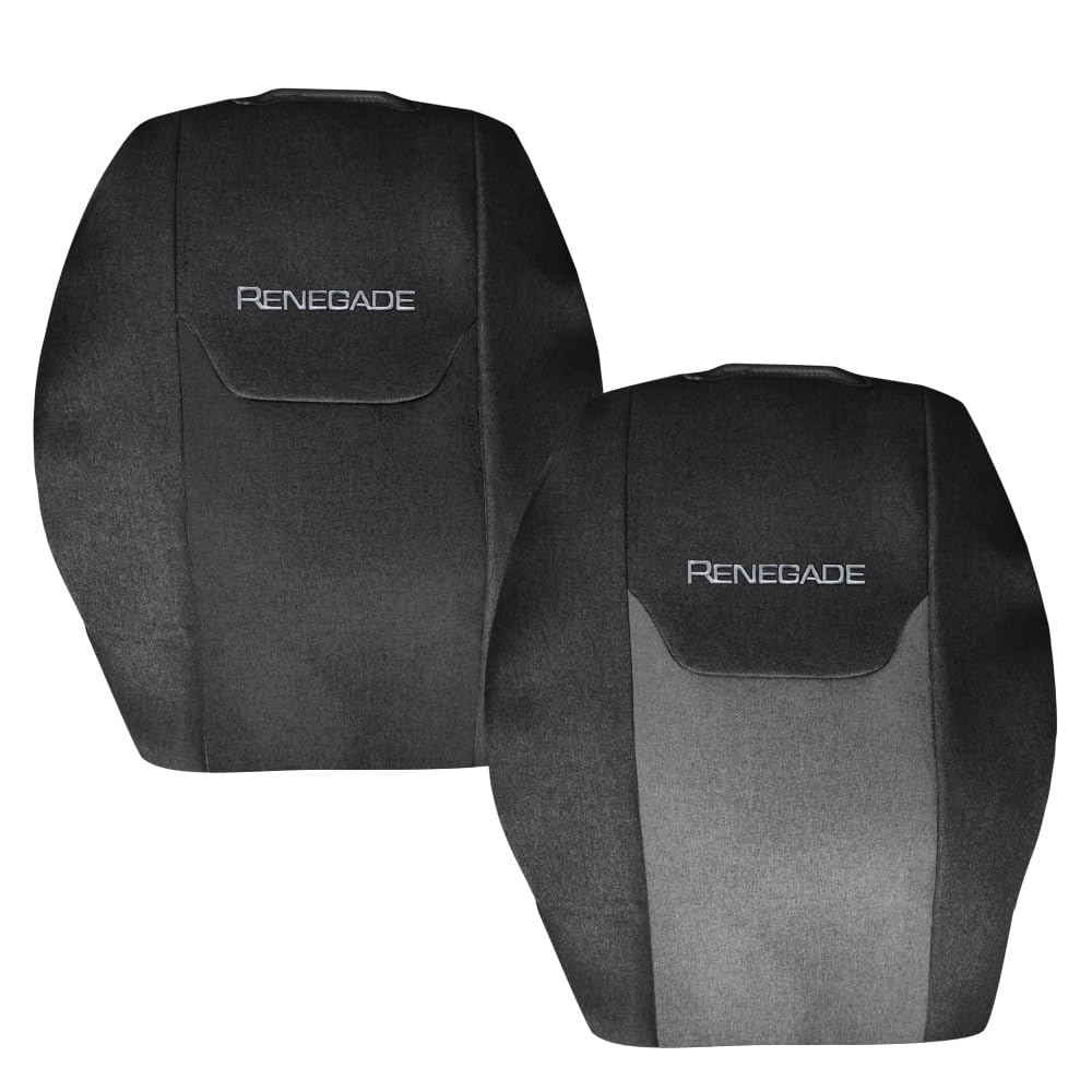 UNION Coprisedili anteriori realizzati su misura specifici per JEEP RENEGADE. Perfettamente aderente resistente lavabile. Made in Italy (Nero)