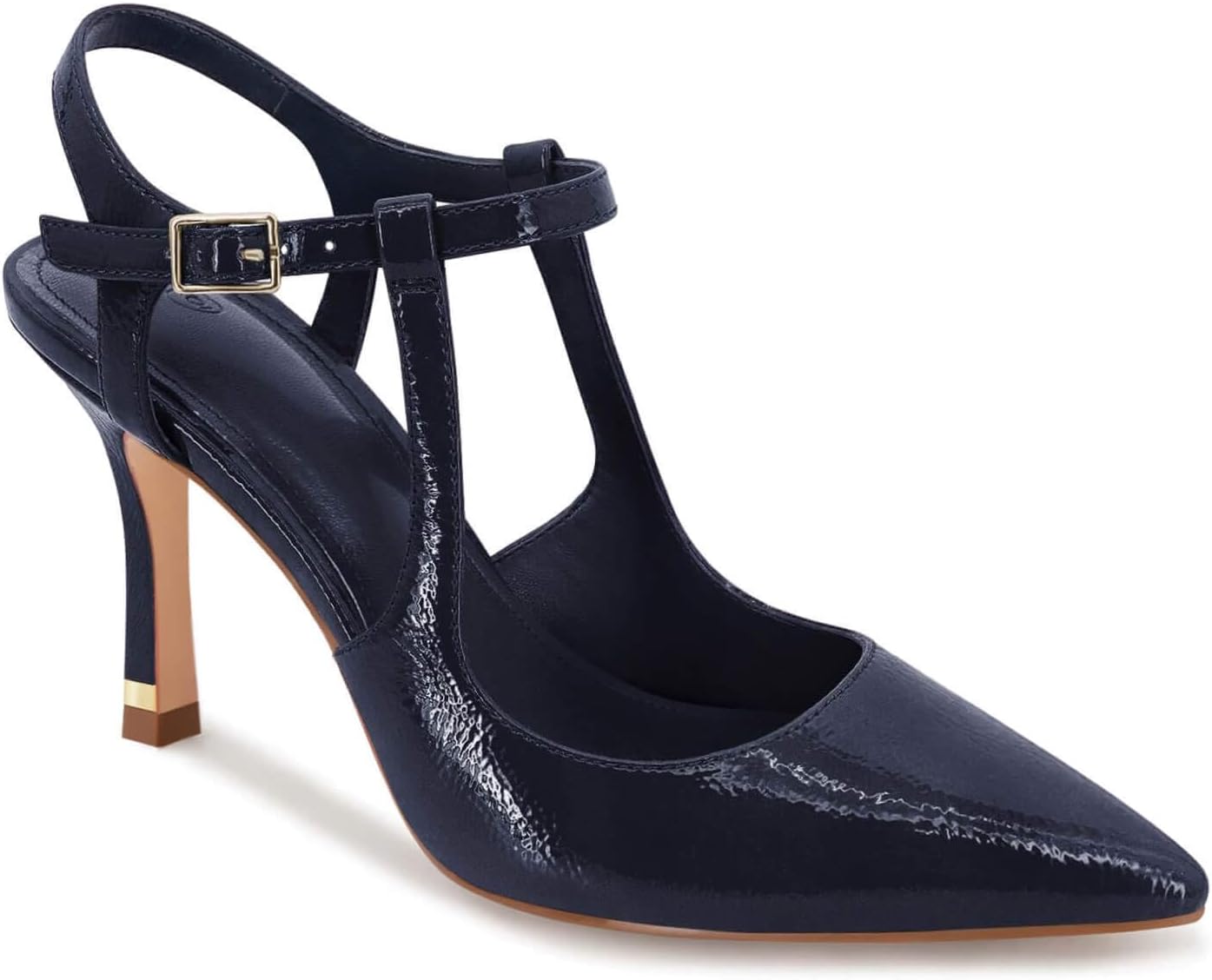 Womens High Heels Pointed Toe Ankle Strap Pumps Patent Leather Sexy Stiletto Office Wedding Dress Shoes