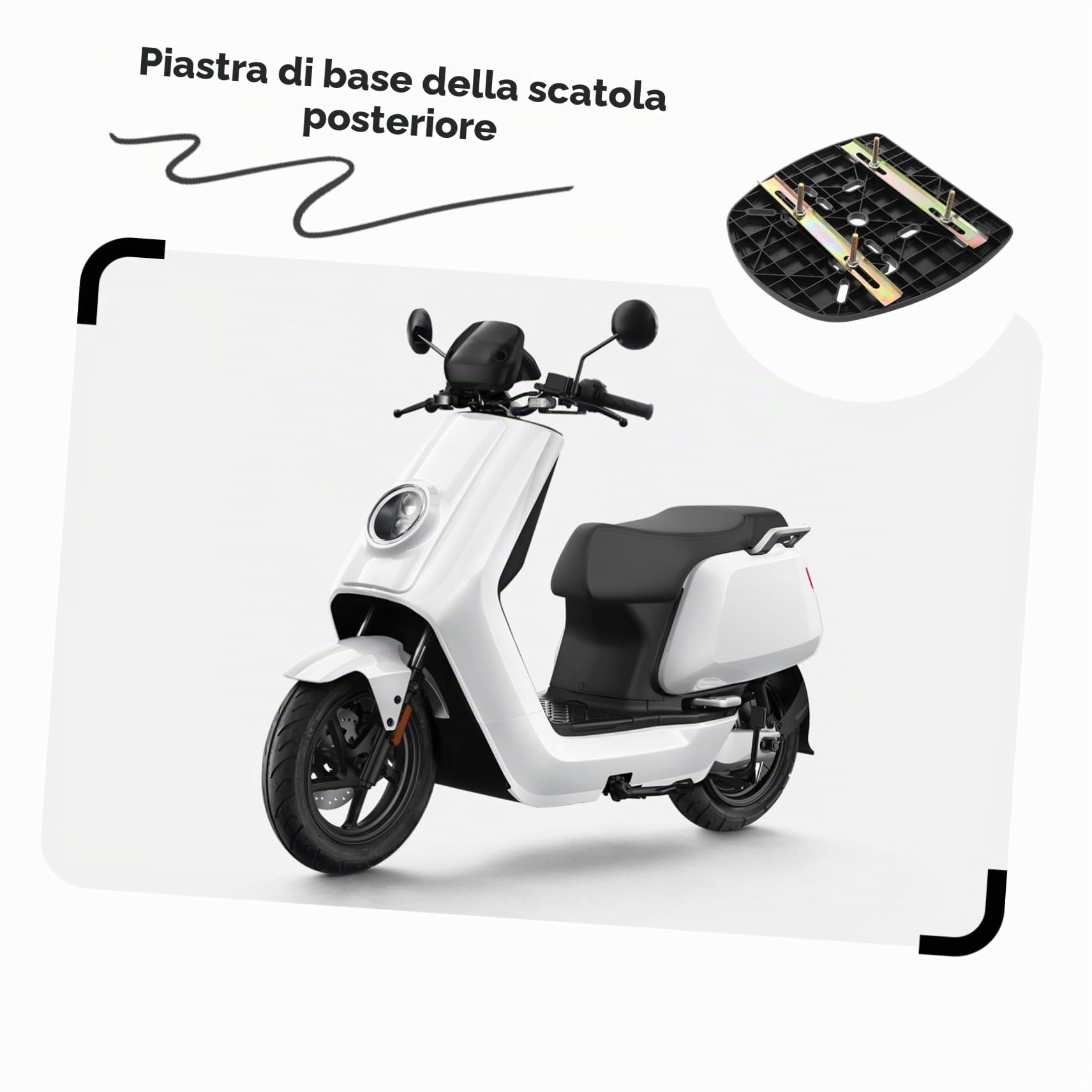 PartyKindom Piastra di Base in Pp e Lega per Bauletto Moto Posteriore Design Spesso, Strisce Antishake e Fissaggio Sicuro, Accessorio per Scatola Posteriore Moto