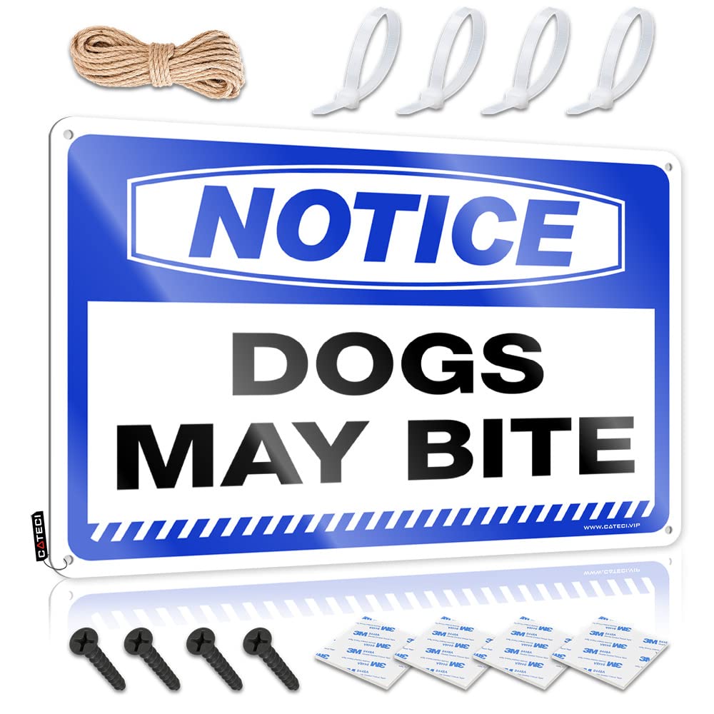 Fzfn Colour Outdoor Farmhouse Decor Decorations Reusable | Notice Dogs May Bite Pretty House Decoration(20X30cm)
