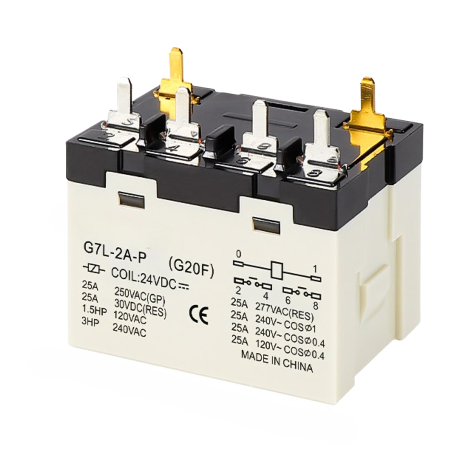 Relais G7L-2A-P 24VDC 220V 25A de puissance pour circuit imprimé PCB - 2