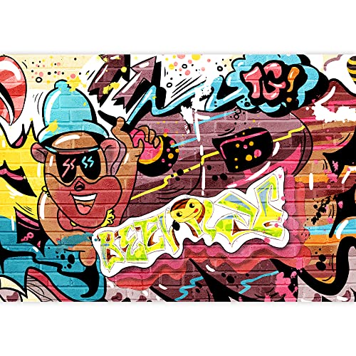 Wall26 Removable Wall Sticker/Wall Mural Hip Hop Colorful Spray Paint Typography Graffiti & Street Art Cityscape Digital Art Realism Urban Edgy For Living Room, Bedroom, Office - 66X96 Inches #TOP1