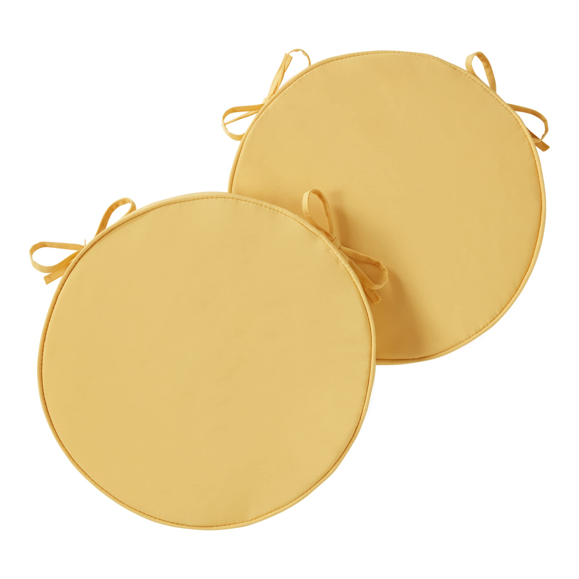 South Pine Porch 18" Round Outdoor Reversible Dining Seat Cushion (2-Pack), Sunbeam 2 Count