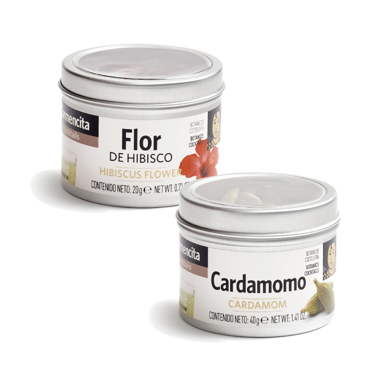 Carmencita - Kit Lata Gin Botánicos | 4 Botánicos + Medidor + Instrucciones | Infusiones y Especias para preparar y aromatizar Gin Tonic | Kit Regalos