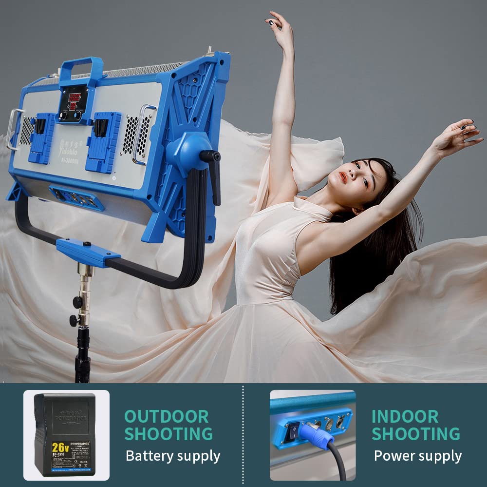 AI-2000BI LED Panel Light,Bicolor 95ra+3200-5500k, DMX e controllo app, con telecomando & Diffusore & Borsa per il trasporto, per Video Studio Film Shoot Illuminazione fotografica