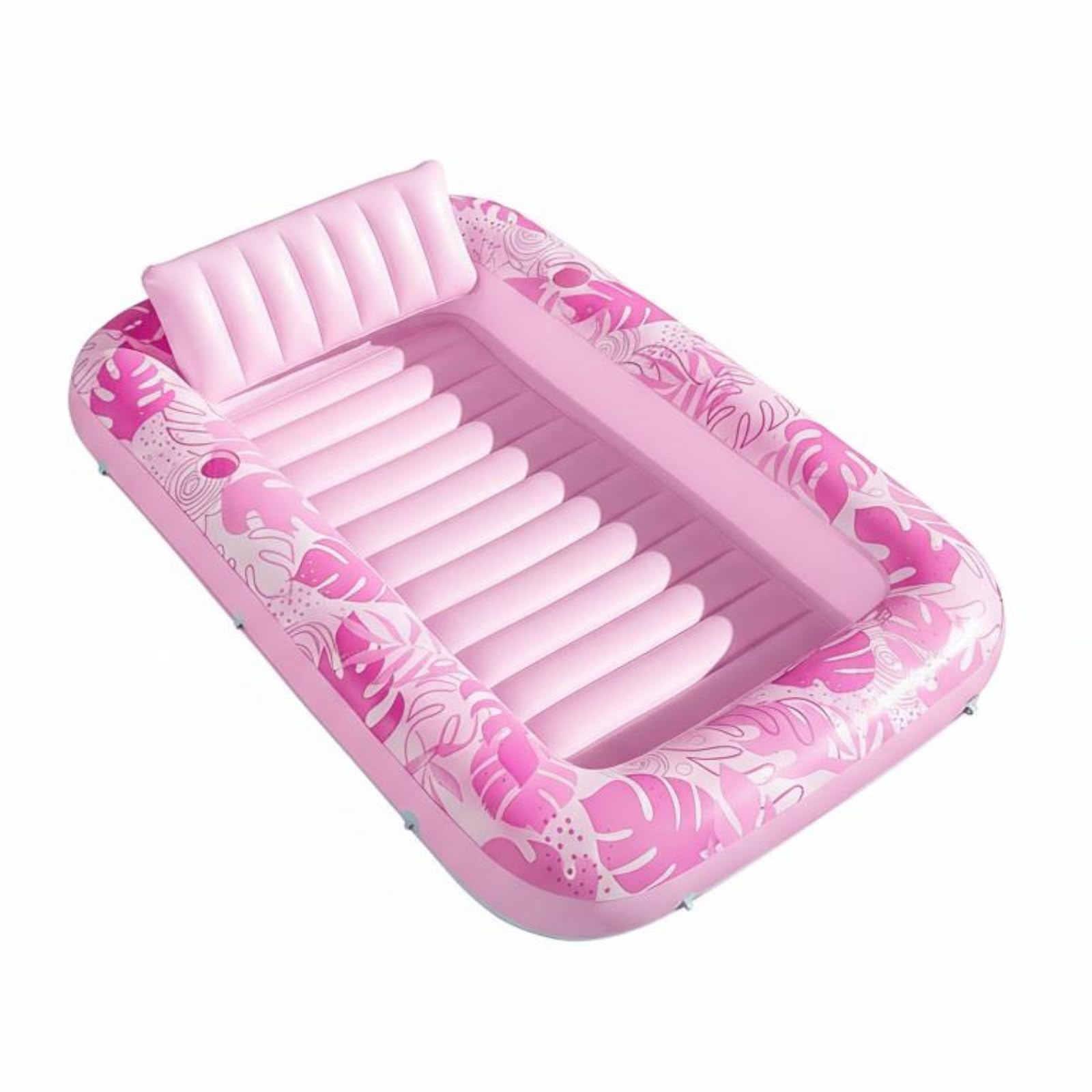 Gralara Colchoneta Inflable con Respaldo Portátil Flotador Hinchable Antidesgarros Flotador para Piscina, Rosa