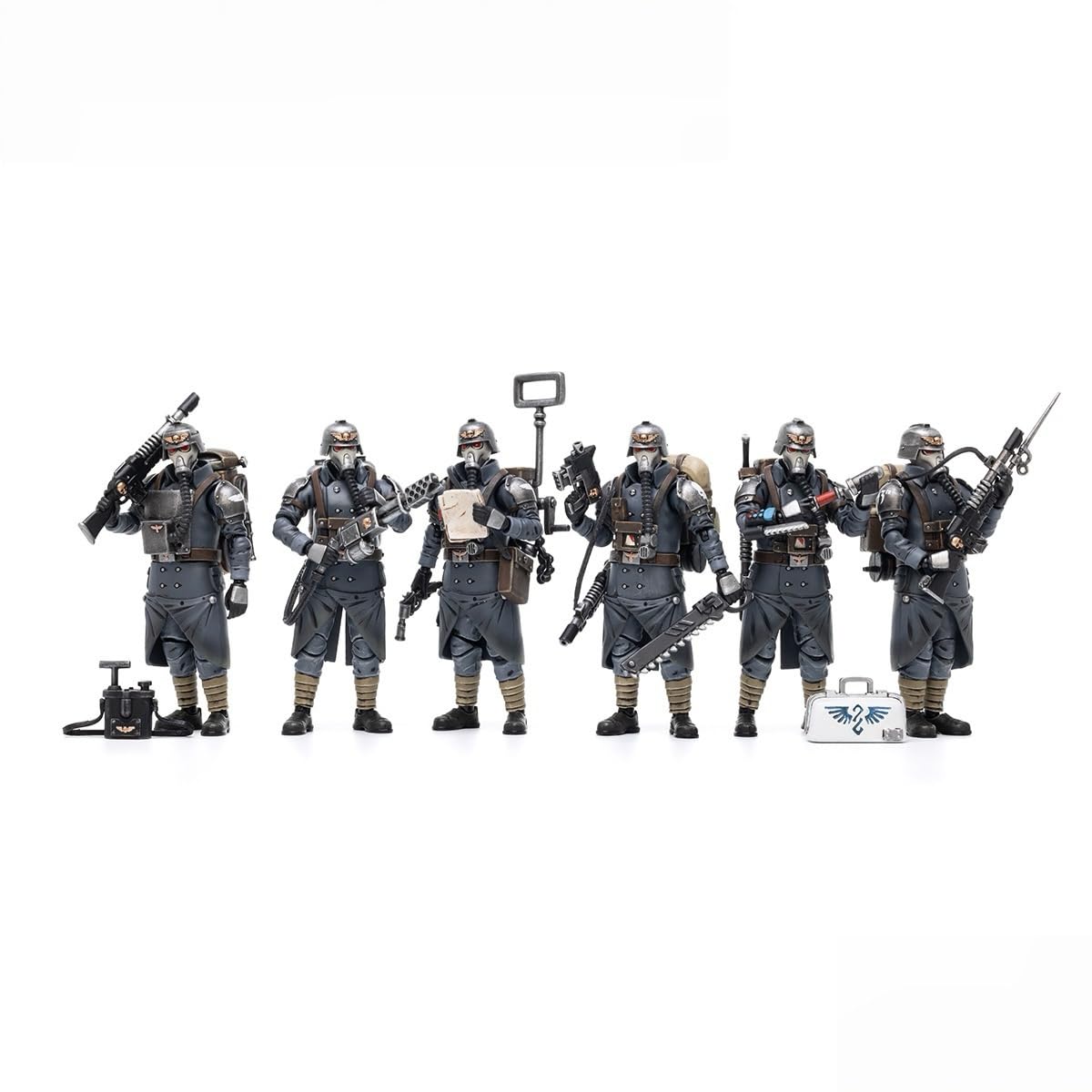 JOYTOY Warhammer Death Korps of Krieg Veteran 6-Man Squad Set 1/18 Scale Action Figure Model 15+ Collectible for Holidays & Birthdays!