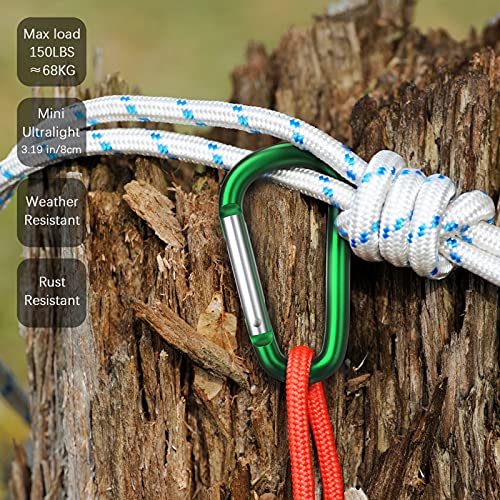 Sprookber 3 Inch Aluminum Carabiner D Ring, Caribeener Clips, Spring Snap Hook thumb #4