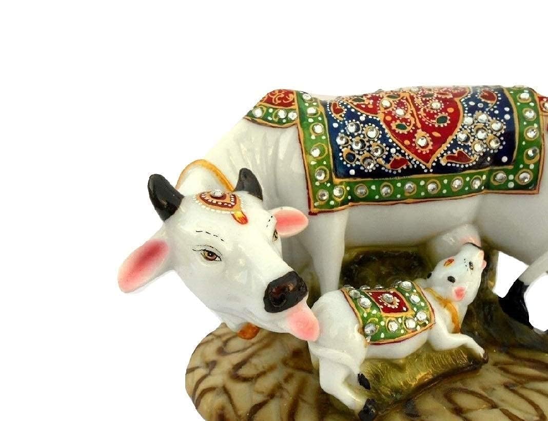 KRIDHA Traders Outlet Cow Statue for Home & Office Decorative I Kamdhenu Statue I Diwali Decoration I Gift Items I Valentine Day Gift I Nandi Showpiece (Pack of 1)