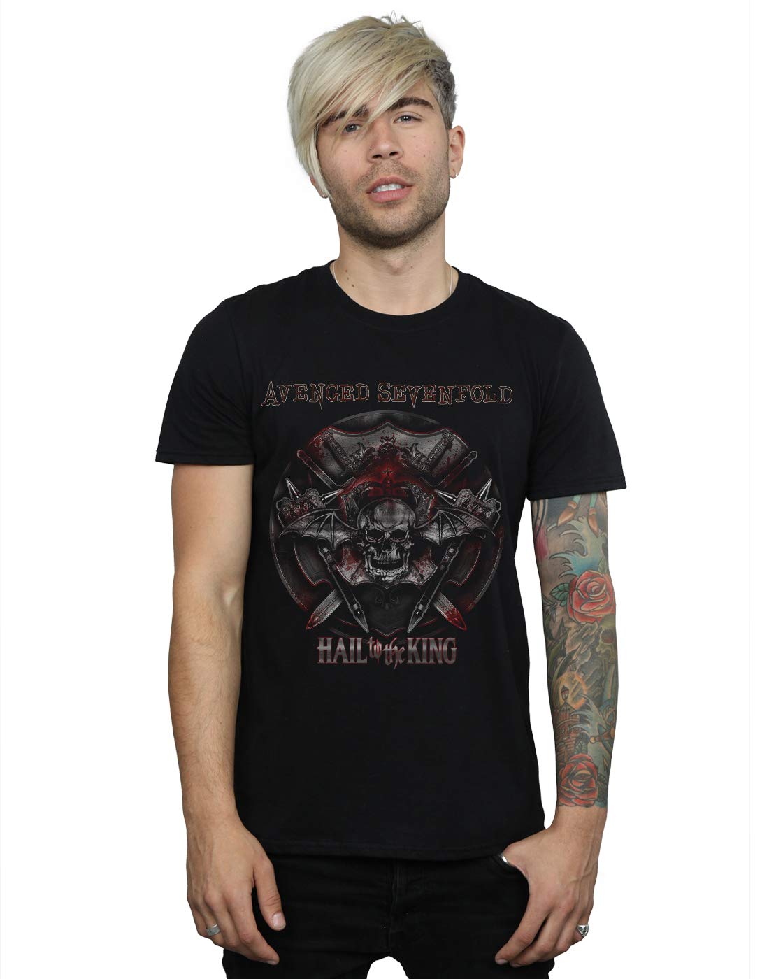 Absolute Cult Men's Black Avenged Sevenfold Battle Armor T-Shirt XXXXX-Large