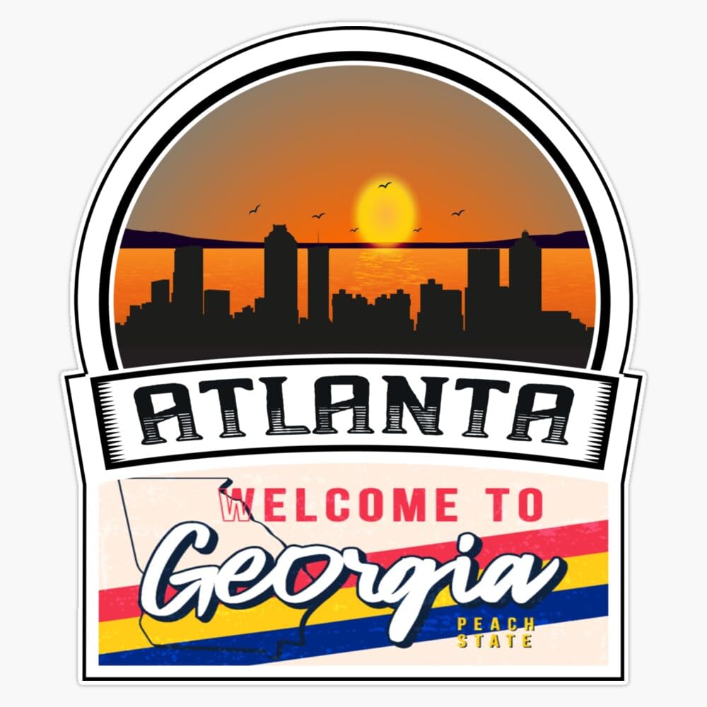 Magnet Atlanta Welcome To Georgia Peach State Georgia State And Cities Series -10 Magnet Vinyl Decal Sticker 5