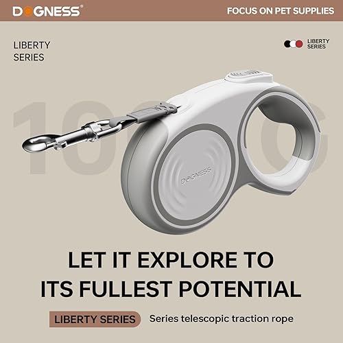 Miniatura 2 de DOGNESS Correa retráctil para perro de 16.4 pies, gran correa resistente para perro de hasta 80 libras, freno con un botón y bloqueo, mango