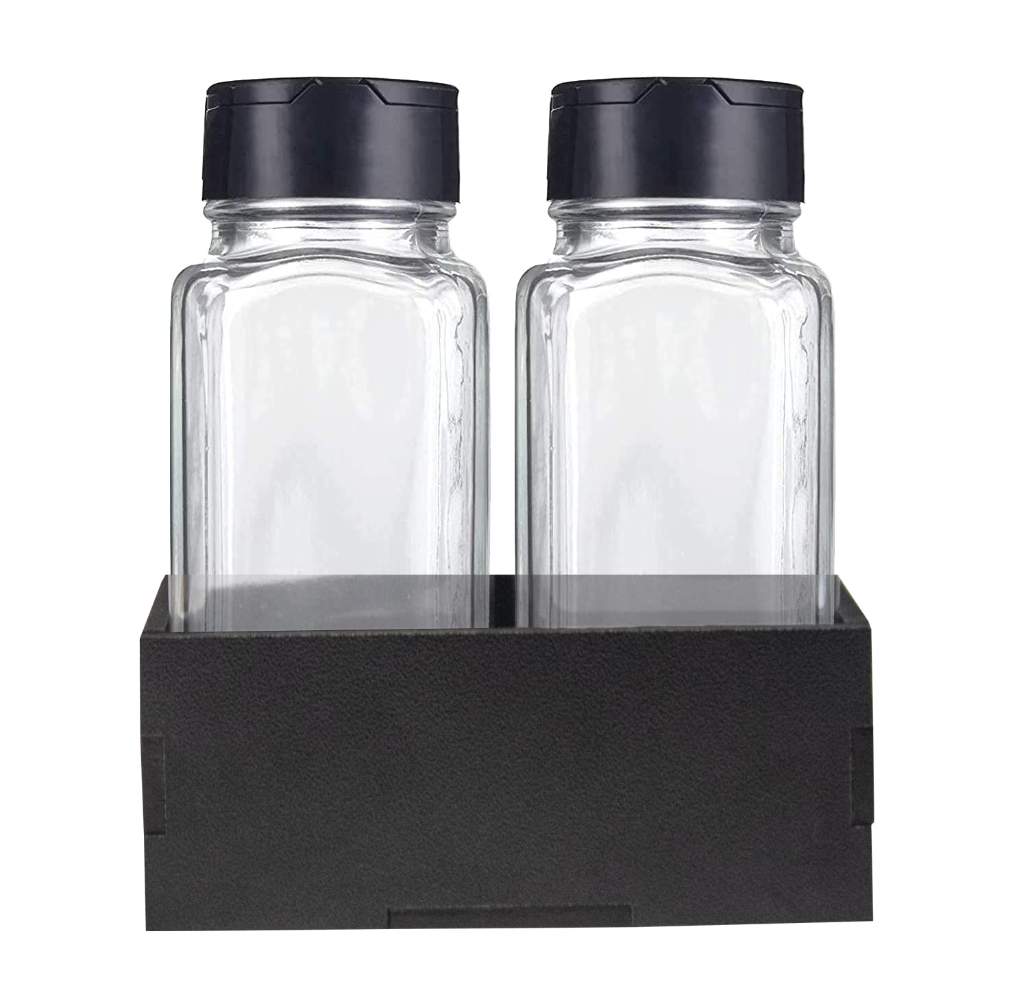 Glass Salt & Pepper Shaker Set - 120ml Container With Lid for Kitchen and Dining Table - Sprinkler Dispenser Crusher (Set of 2)