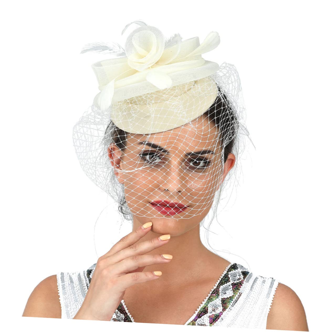 VALICLUD 4piezas Sombrero De Fiesta De Té Para Mujer Clip y Diadema Tocado De Novia Elegante y Para Boda Cumpleaños y Eventos Sociales