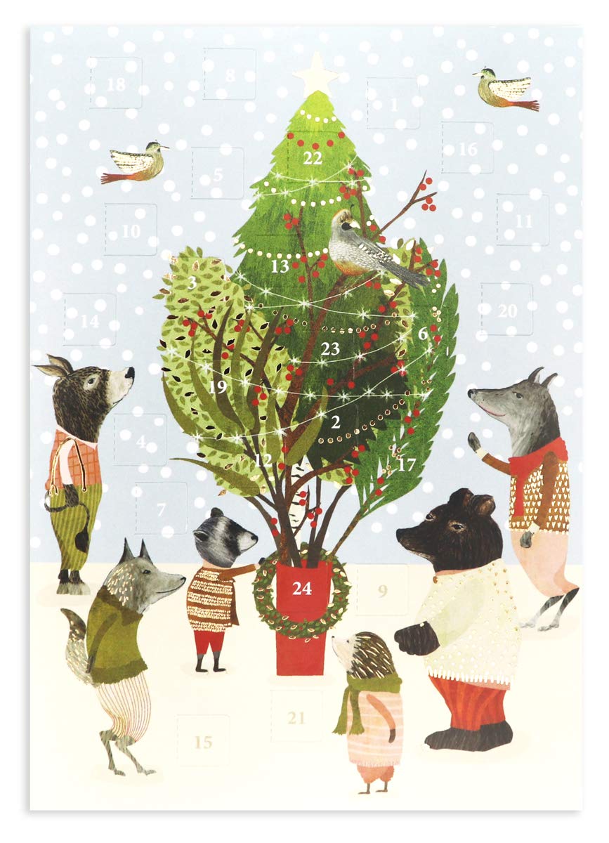 Roger la BordeChristmas Procession Advent Calendar Card with Envelope