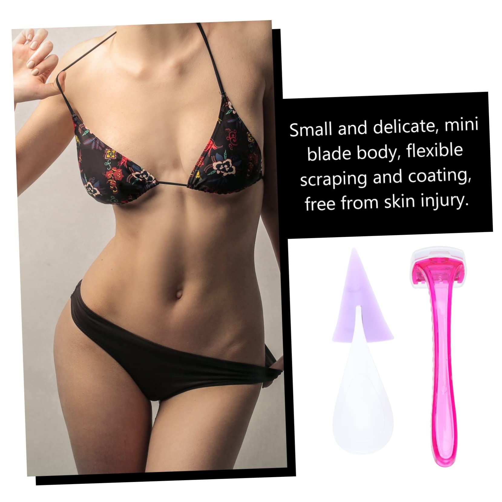 BELLIFFY Silicone Women Hair Razor Bikini Hair Shaver Set Shaving Tool Mini Safe for Sensitive Skin Random Color