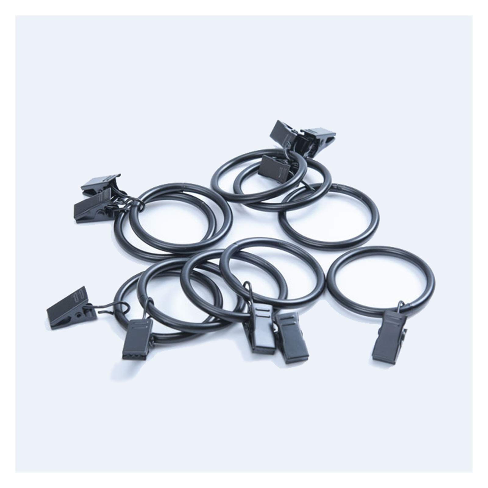 Anelli per Tende 20 Pezzi Anello per Tende Resistenti con Clip in Metallo Accessori per Tende da Doccia Anello Anello Gancio per Tende Vintage (Nero Opaco) Anelli per Tende (Dimensioni : 1,5 Pollici