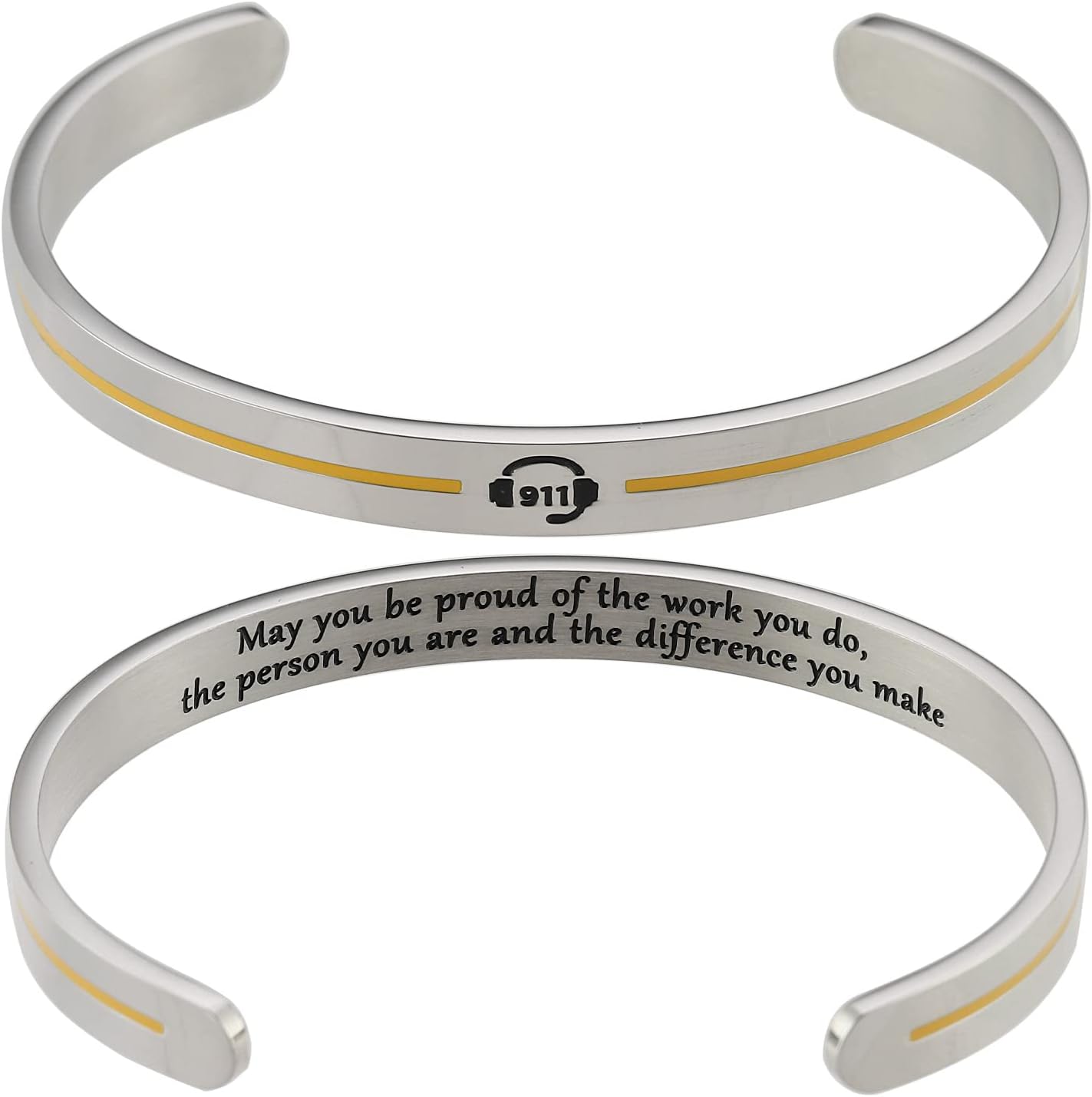 911 Dispatcher Gifts For Women Bracelet Men Telecommunicator Retirement Accessories Truck Dispatch Ornament Thin Gold Line 911 Bracelet