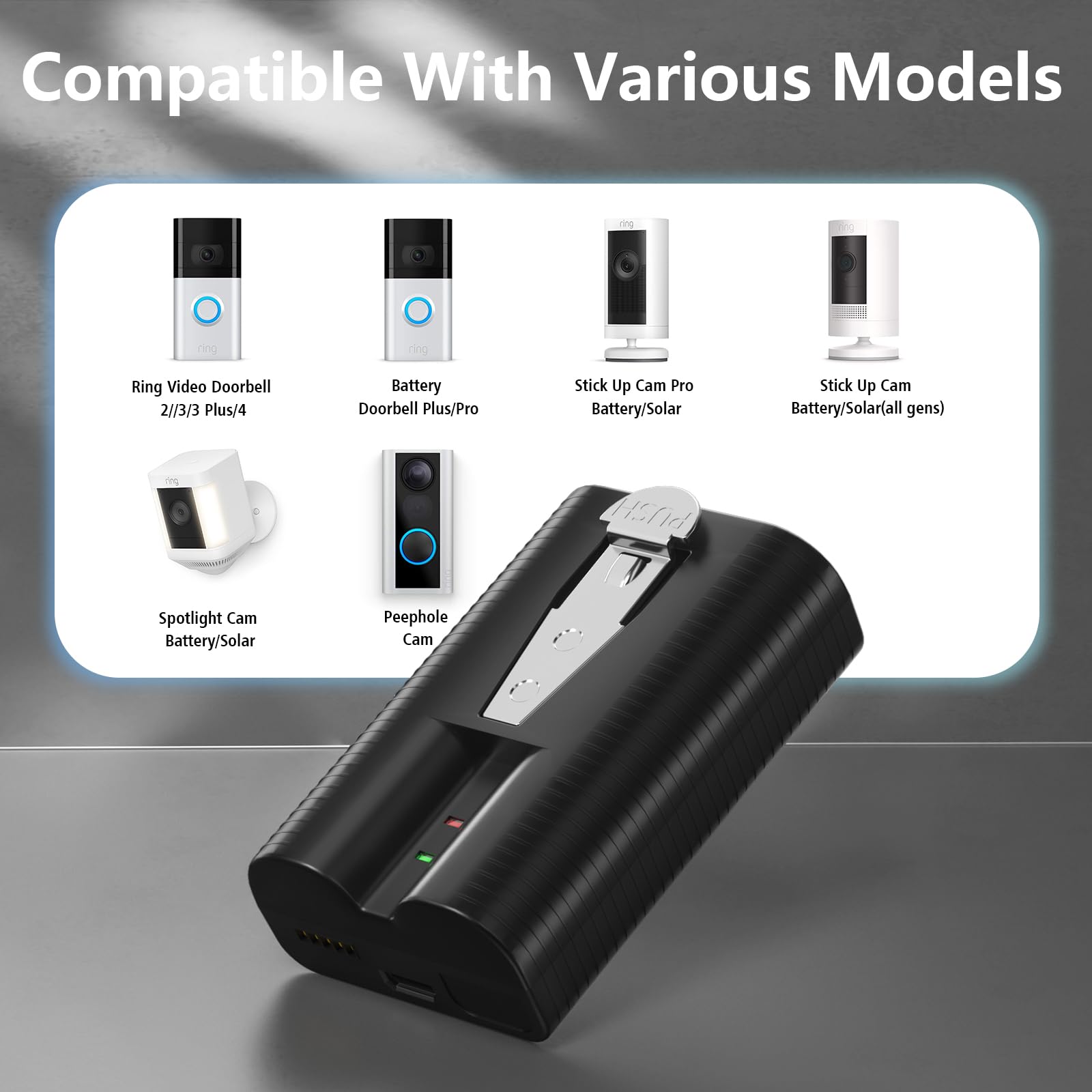 Ring Doorbell Pack Replacement For Ring Battery With Charger