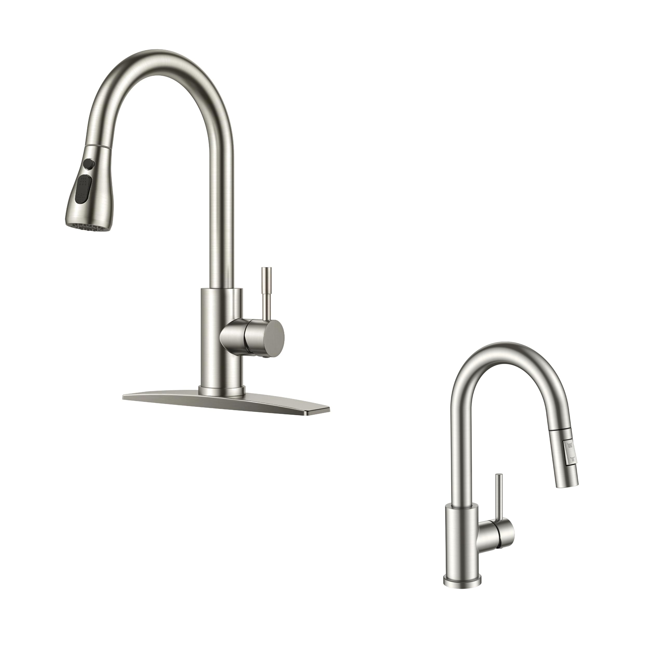 Jnfidosr Kitchen Faucet And Bar Sink Faucet With Pull Down Sprayer Brushed Nickel For Bar Bathroom Farmhouse Camper Laundry Rv