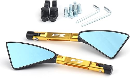 Miniatura 12 de Espejo retrovisor triangular para motocicleta, espejo retrovisor lateral de aluminio CNC, lente antirreflejos, con logotipo para espejos Yamaha FZ09