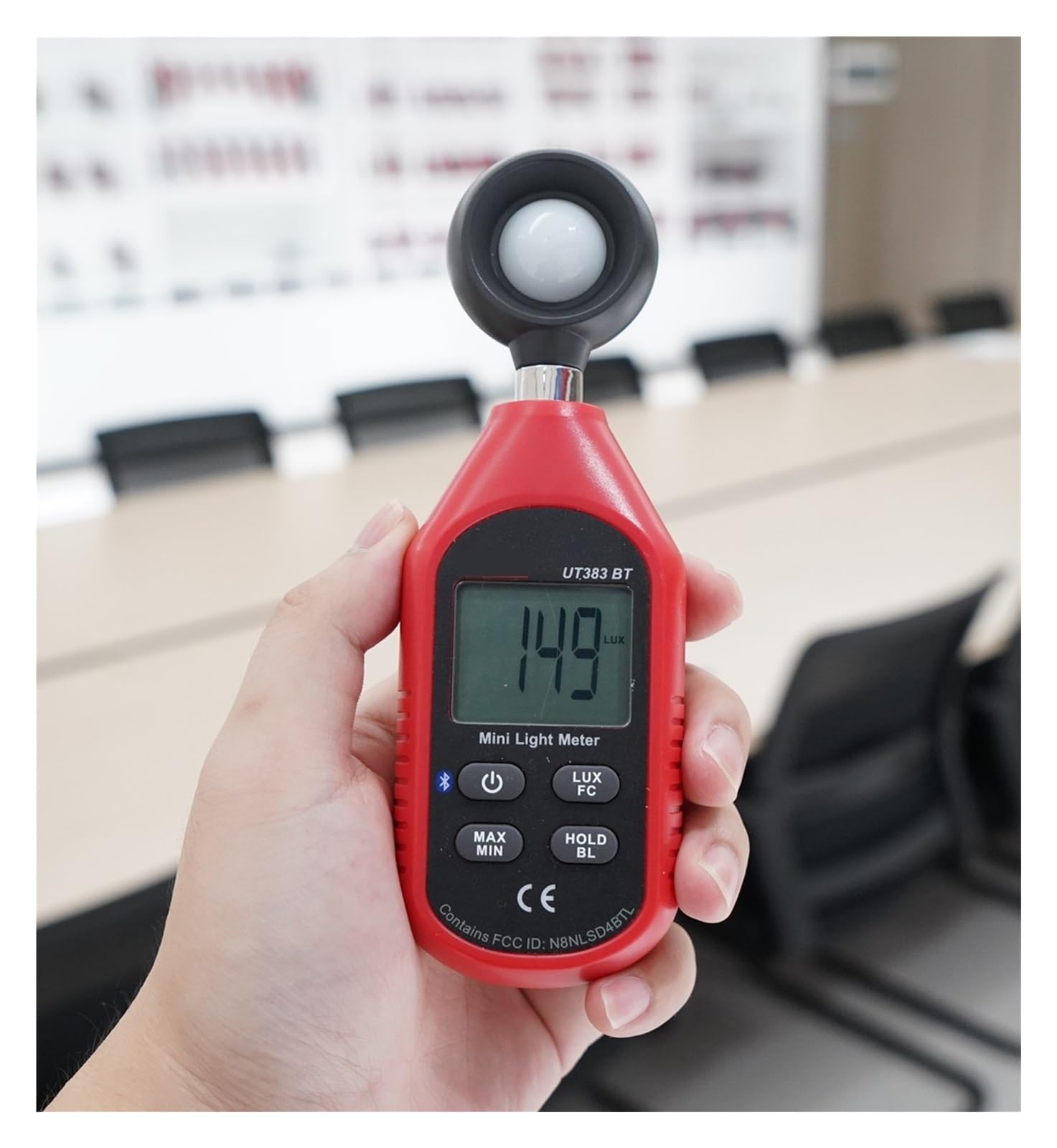 Luxómetro, Medidor De Luz 200,000 LUX Luxómetro Digital Luminancia Lux Fc Prueba Max Min Iluminómetros Fotómetro(383BT)